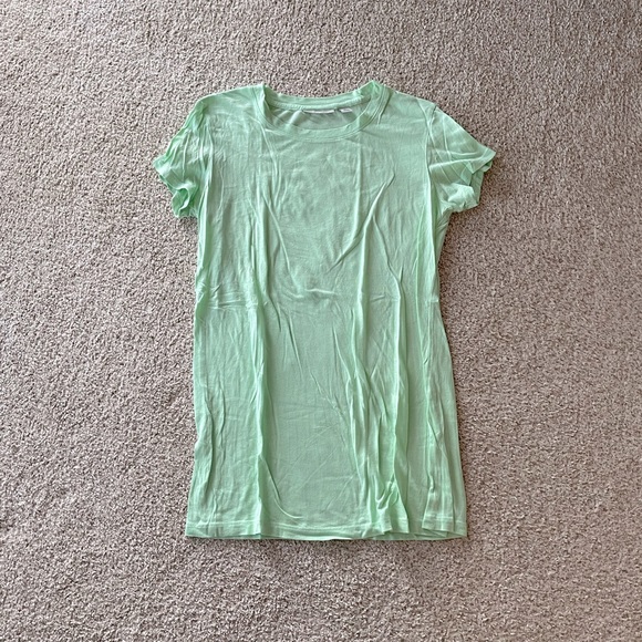 Halogen basic tee t-shirt slim fit hip length mint green solid size XS - Picture 1 of 5